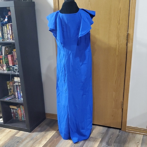 COS Deep Blue Maxi Dress with Ruffle Accent - Picture 7 of 10